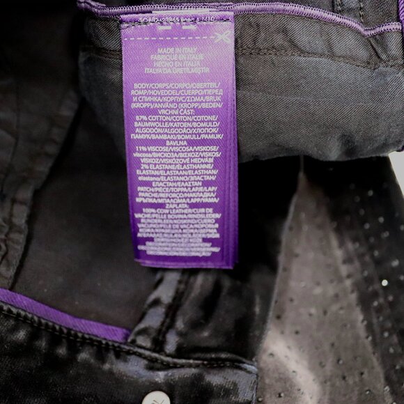 Ralph Lauren Purple Label 28 Black Velvet Pants Rhinestone Embellished 105 - Picture 13 of 15